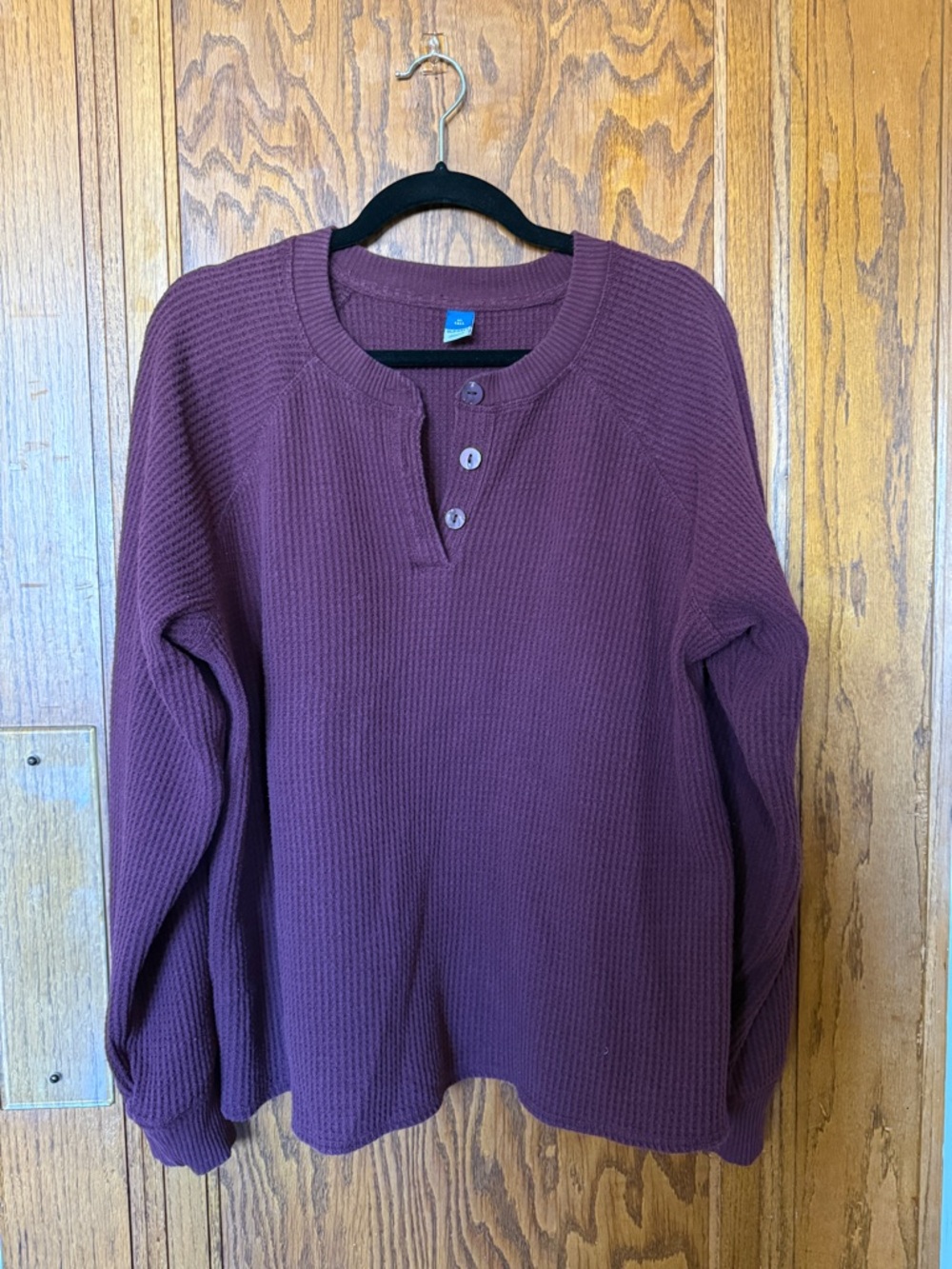 Waffle Knit Henley Pullover